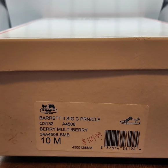 NWT Coach Monogram Barrett Signature C Sneakers A4508 Size 10 in Berry Multi - Picture 14 of 14